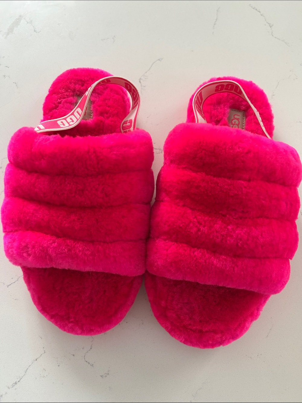 Ugg slippers pink slingback size 5 big kids (fits woman’s 8 )